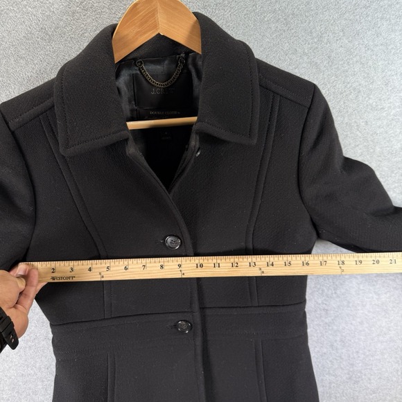 J.Crew Double Cloth Lady Day Coat Women's 4 Black Wool Thinsulate Long Sleeve - Picture 6 of 11